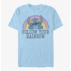 Best Sale β€οΈ Disney Lilo & Stitch Follow Your Rainbow T-Shirt π