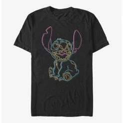 Cheapest ❤️ Disney Lilo & Stitch Neon Stitch T-Shirt ✔️