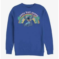 Best Pirce ❤️ Disney Lilo & Stitch Cute But Crazy Crew Sweatshirt ❤️