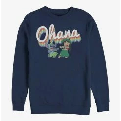 Promo 😉 Disney Lilo & Stitch Rainbow Ohana Crew Sweatshirt 🌟