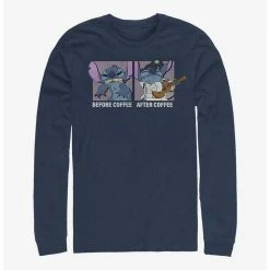 Best reviews of 🤩 Disney Lilo & Stitch Before Coffee After Coffee Long-Sleeve T-Shirt 😀