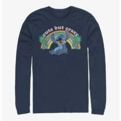Outlet ⭐ Disney Lilo & Stitch Cute But Crazy Long-Sleeve T-Shirt ✔️