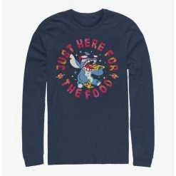 Best deal 🎁 Disney Lilo & Stitch Just Here For The Food Long-Sleeve T-Shirt 🛒