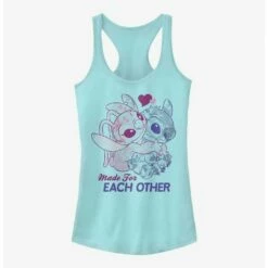 Cheap ⌛ Disney Lilo & Stitch Made For Eachother 🔥 Girls Tank ⌛