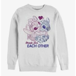 Top 10 🤩 Disney Lilo & Stitch Made For Eachother Crew Sweatshirt 🔥