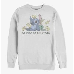 New 🥰 Disney Lilo & Stitch Be Kind To All Kinds Crew Sweatshirt 🧨