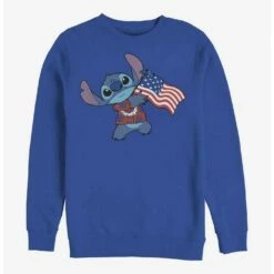 Discount ❤️ Disney Lilo & Stitch Tropic Stitch Flag Crew Sweatshirt 🔥