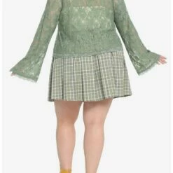 New 🛒 Her Universe Tinker Bell Lace Tie-Front Girls Crop Cardigan Plus Size 🎉 -Dressup Outfits Shop 17285881 av2