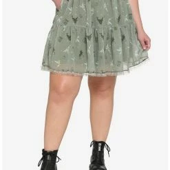Coupon ⌛ Her Universe Disney Tinker Bell Silhouette Poses Flounce 👍 Skirt Plus Size 😉