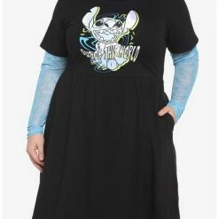 Best deal 🛒 Her Universe Disney Lilo & Stitch Trippy Mesh Twofer Dress Plus Size 🔔