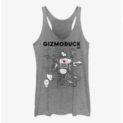 Best Sale ✨ Disney Ducktales Gizomoduck Schematic Raw Edge 🥰 Girls Tank ❤️