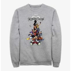 Promo 🌟 Disney Kingdom Hearts Group With Logo Crew Sweatshirt ⌛