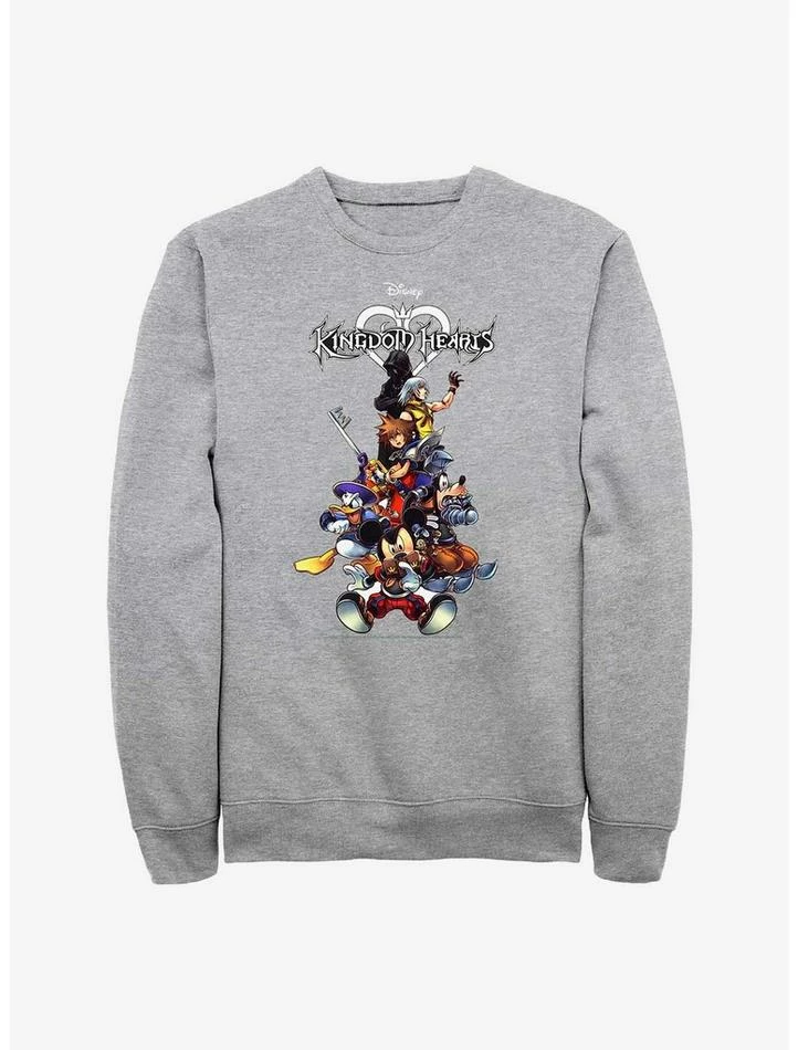 Promo 🌟 Disney Kingdom Hearts Group With Logo Crew Sweatshirt ⌛ 1 Promo 🌟 Disney Kingdom Hearts Group With Logo Crew Sweatshirt ⌛