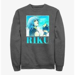 Discount ⭐ Disney Kingdom Hearts Riku Heart Throb Crew Sweatshirt ✔️