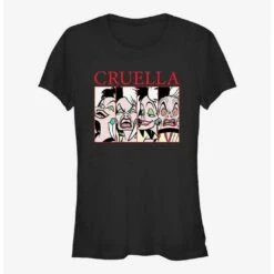 Cheapest 😉 Disney Cruella Cruel Expressions 🥰 Girls T-Shirt ✔️
