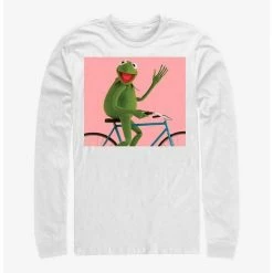 Hot Sale 👏 Disney The Muppets Biking Kermit Long Sleeve T-Shirt 🧨