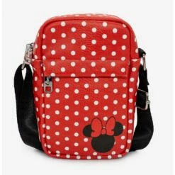 Outlet 🥰 Disney Minnie Mouse Polka Dots Vegan Leather Crossbody Bag ⭐
