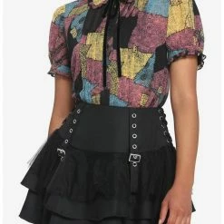 Hot Sale ❤️ The Nightmare Before 🎉 Christmas Sally Girls Woven Button-Up 👍