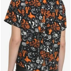 Brand new 🔥 Her Universe Disney Hocus Pocus Filigree Icons Girls Woven Button-Up 😉 -Dressup Outfits Shop 18149115 av2