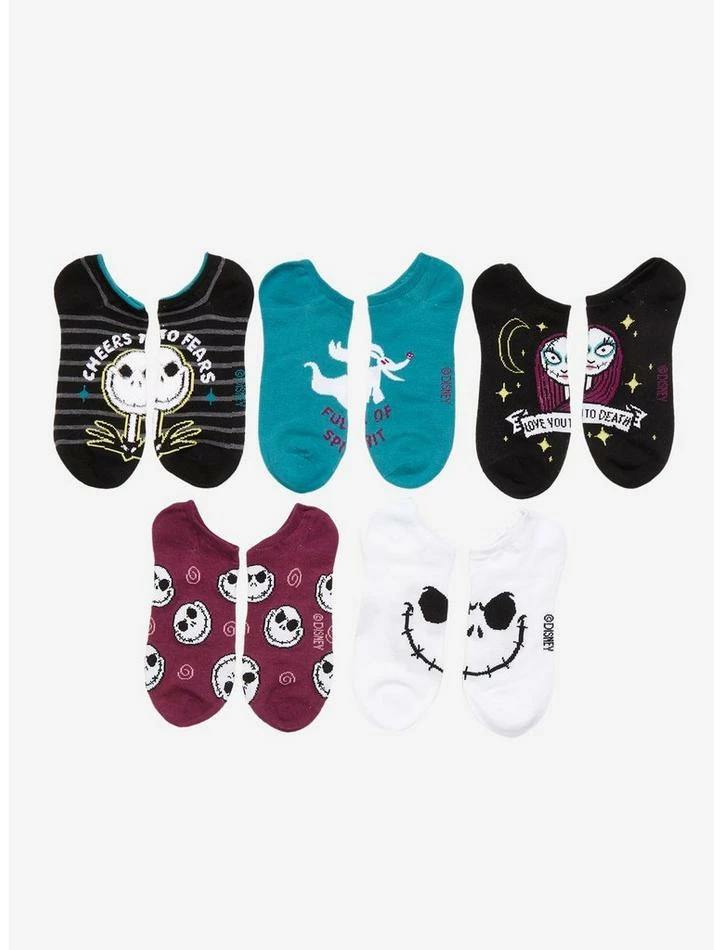 Best Pirce π The Nightmare Before Christmas Quotes Icons No-Show Socks 5 Pair π 2 Best Pirce π The Nightmare Before Christmas Quotes Icons No-Show Socks 5 Pair π - Image 2