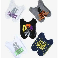 Discount ⭐ Disney Hocus Pocus Sanderson Sister Quote No-Show ⭐ Socks 5 Pair ❤️