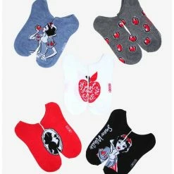 Discount ✔️ Disney Snow White And The Seven Dwarfs Watercolor No-Show Socks 5 Pair ⌛