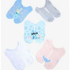 New ❤️ Disney Lilo & Stitch Textured No-Show Socks 5 Pair 🎉