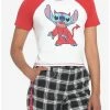 Coupon 🎁 Her Universe Disney Lilo & Stitch Devil Girls Raglan Baby T-Shirt 👍