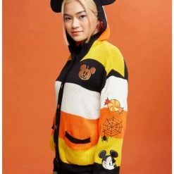 Flash Sale ⭐ Her Universe Disney Halloween Mickey Mouse Stripe 🎁 Girls Hooded Cardigan ✔️ -Dressup Outfits Shop 18372427 av4