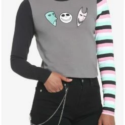 Promo 𧨠The Nightmare Before Christmas Oogie's Boys Contrast π Girls Skimmer Long-Sleeve T-Shirt β¨