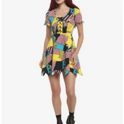 Wholesale 😀 The Nightmare Before Christmas Sally Patchwork Jagged Dress 😀 -Dressup Outfits Shop 18373933 av3