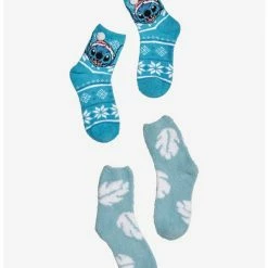 Brand new ✨ Disney Lilo & Stitch Fair Isle Fuzzy 🤩 Socks 2 Pair 🔔