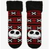 Best Pirce ✨ The Nightmare Before Christmas Jack Holiday Stripe Cozy Slipper Socks ⌛