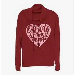 Deals ❤️ Disney Alice in Wonderland Heart Queen 🎁 Girls Cowl Neck Long Sleeve Top ✔️