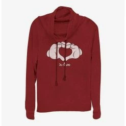 Best deal 😍 Disney Mickey Mouse Glove Heart Girls Cowl Neck Long Sleeve Top 👍