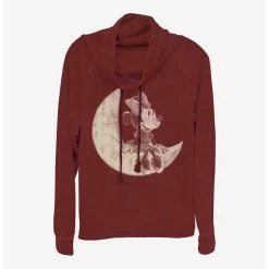 Buy ⭐ Disney Minnie Mouse Minnie On The Moon 🎁 Girls Cowl Neck Long Sleeve Top ⭐