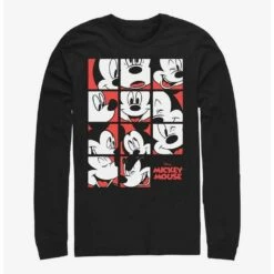 Hot Sale 🔥 Disney Mickey Mouse Expression Grid Long-Sleeve T-Shirt ❤️
