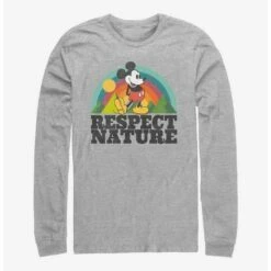 Flash Sale 🔥 Disney Mickey Mouse Respect Nature Long-Sleeve T-Shirt 🔔