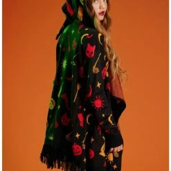 Deals ✨ Her Universe Disney Hocus Pocus Dani Hooded Fringe 🥰 Girls Cardigan 💯 -Dressup Outfits Shop 18573760 av2