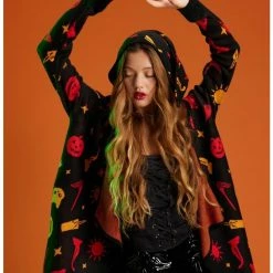 Deals ✨ Her Universe Disney Hocus Pocus Dani Hooded Fringe 🥰 Girls Cardigan 💯