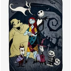 Cheap 😍 The Nightmare Before ❄ Christmas Group Graveyard Throw Blanket 👍