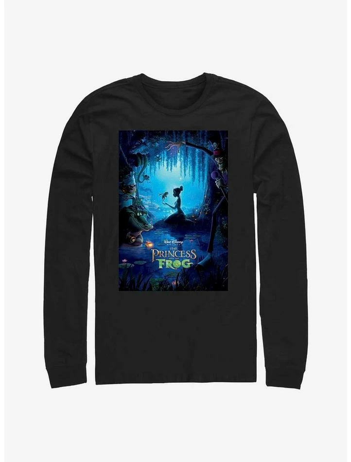 Promo ❤️ Disney The Princess and the Frog Classic Frog Poster Long-Sleeve T-Shirt 🤩 1 Promo ❤️ Disney The Princess and the Frog Classic Frog Poster Long-Sleeve T-Shirt 🤩