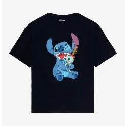 Budget ⭐  Disney Lilo & Stitch Scrump Hug Boyfriend Fit  Girls T-Shirt 🔥