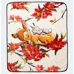 Coupon 👍 Disney Bambi Napping Floral Throw Blanket 🔔