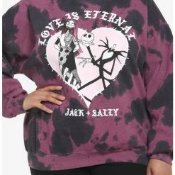 Best deal ⭐ The Nightmare Before ❄ Christmas Love Is Eternal Tie-Dye 😍 Girls Sweatshirt Plus Size ⌛