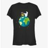 Brand new 🎉 Disney Pixar Wall-E Earth Day Wall-E and Eve World Peace Girls T-Shirt 🔥