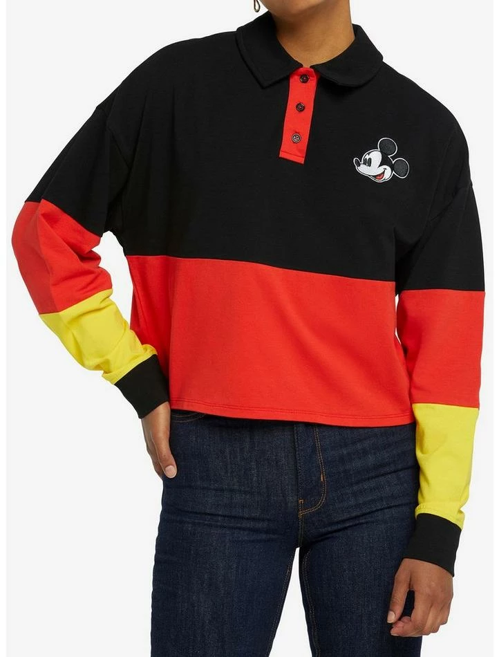 Promo π Disney Mickey Mouse Color-Block Girls Crop Long-Sleeve Polo Shirt β€οΈ 1 Promo π Disney Mickey Mouse Color-Block Girls Crop Long-Sleeve Polo Shirt β€οΈ