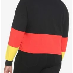 Best Sale ✨ Disney Mickey Mouse Color-Block 🎁 Girls Crop Long-Sleeve Polo 😀 Shirt Plus Size ❤️ -Dressup Outfits Shop 18829295 av2