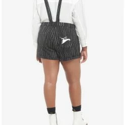 Coupon 🔥 The Nightmare Before ❄ Christmas Jack Pinstripe Shortalls Plus Size ⭐ -Dressup Outfits Shop 18840813 av2