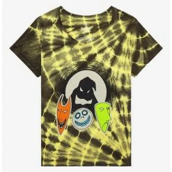 Best deal ⌛ The Nightmare Before Christmas Oogie's Boys Mask Tie-Dye Boyfriend Fit Girls T-Shirt Plus Size 👍